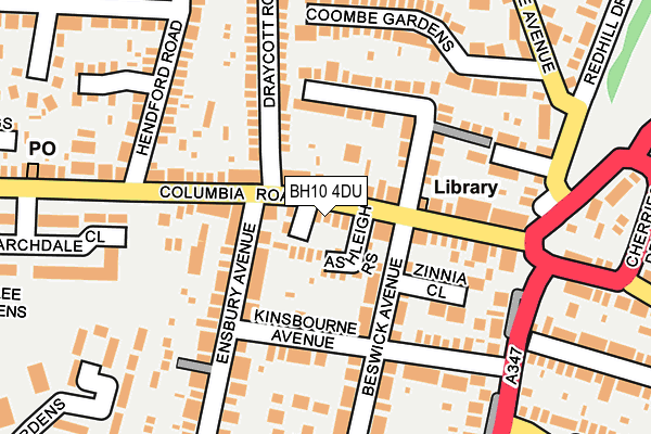 BH10 4DU map - OS OpenMap – Local (Ordnance Survey)