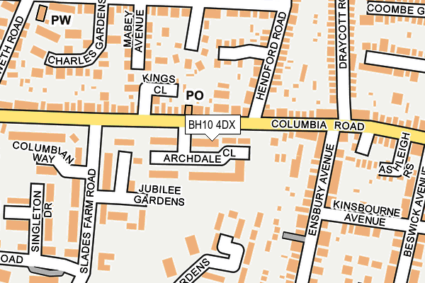 BH10 4DX map - OS OpenMap – Local (Ordnance Survey)