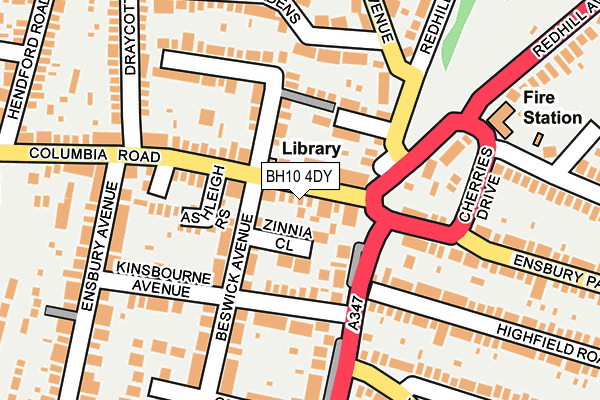 BH10 4DY map - OS OpenMap – Local (Ordnance Survey)