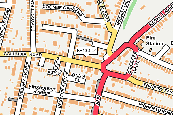BH10 4DZ map - OS OpenMap – Local (Ordnance Survey)