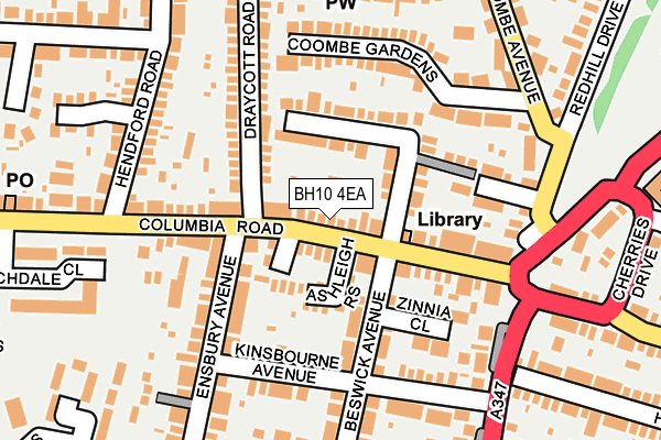 BH10 4EA map - OS OpenMap – Local (Ordnance Survey)