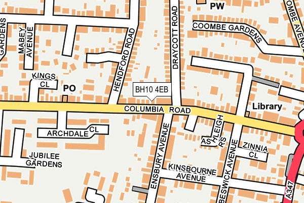 BH10 4EB map - OS OpenMap – Local (Ordnance Survey)