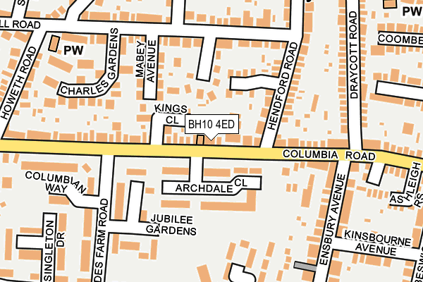 BH10 4ED map - OS OpenMap – Local (Ordnance Survey)