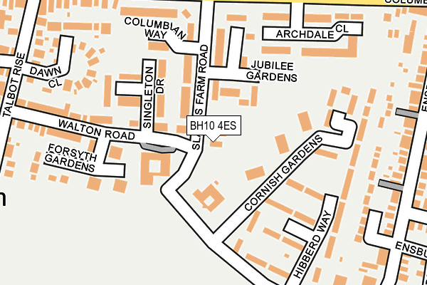 BH10 4ES map - OS OpenMap – Local (Ordnance Survey)