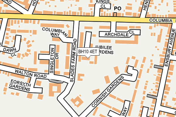 BH10 4ET map - OS OpenMap – Local (Ordnance Survey)