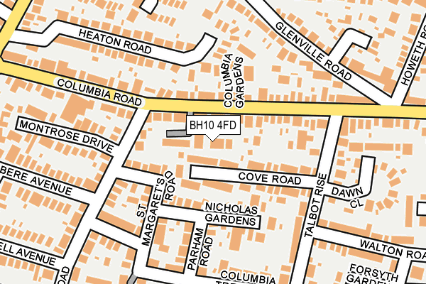 BH10 4FD map - OS OpenMap – Local (Ordnance Survey)
