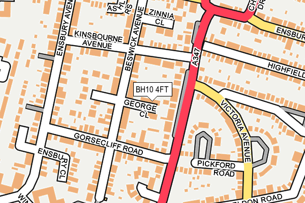BH10 4FT map - OS OpenMap – Local (Ordnance Survey)