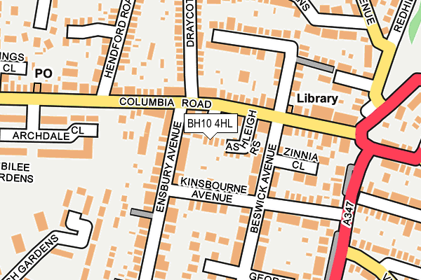 BH10 4HL map - OS OpenMap – Local (Ordnance Survey)