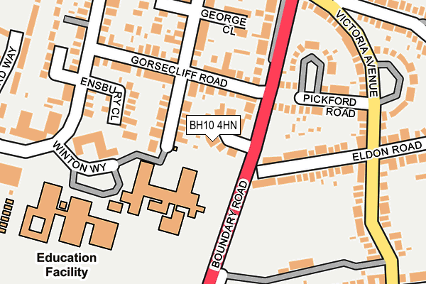 BH10 4HN map - OS OpenMap – Local (Ordnance Survey)