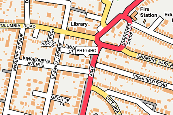 BH10 4HQ map - OS OpenMap – Local (Ordnance Survey)