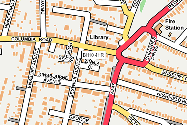 BH10 4HR map - OS OpenMap – Local (Ordnance Survey)