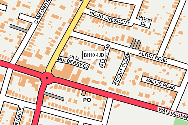 BH10 4JD map - OS OpenMap – Local (Ordnance Survey)