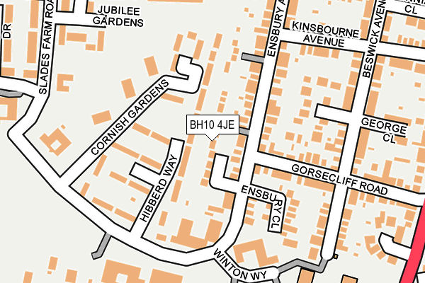BH10 4JE map - OS OpenMap – Local (Ordnance Survey)