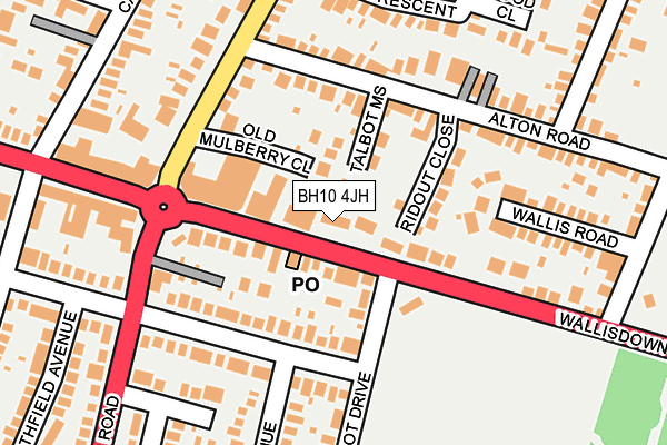 BH10 4JH map - OS OpenMap – Local (Ordnance Survey)