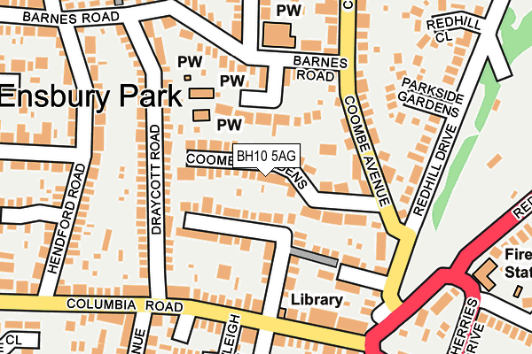 BH10 5AG map - OS OpenMap – Local (Ordnance Survey)