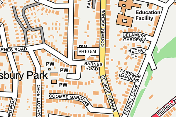 BH10 5AL map - OS OpenMap – Local (Ordnance Survey)