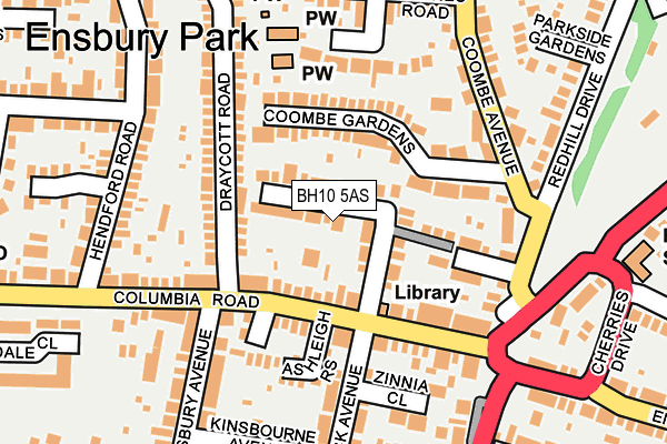 BH10 5AS map - OS OpenMap – Local (Ordnance Survey)