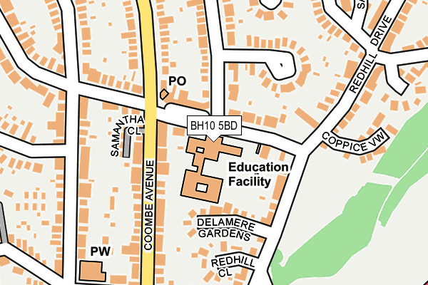 BH10 5BD map - OS OpenMap – Local (Ordnance Survey)