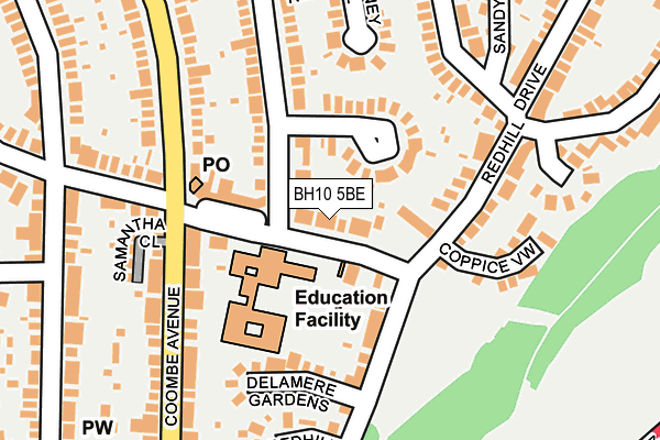 BH10 5BE map - OS OpenMap – Local (Ordnance Survey)