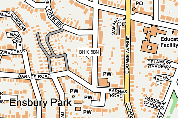 BH10 5BN map - OS OpenMap – Local (Ordnance Survey)