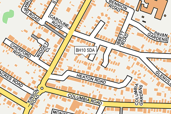BH10 5DA map - OS OpenMap – Local (Ordnance Survey)