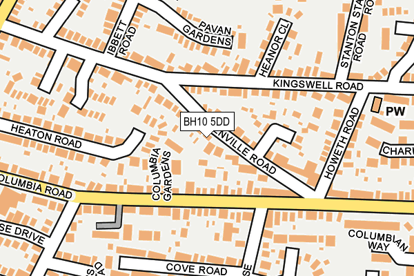 BH10 5DD map - OS OpenMap – Local (Ordnance Survey)