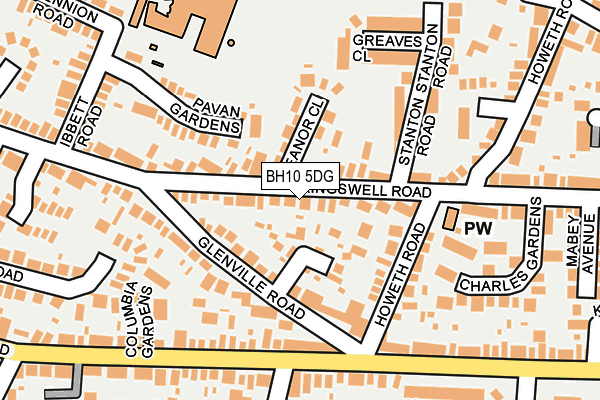 BH10 5DG map - OS OpenMap – Local (Ordnance Survey)