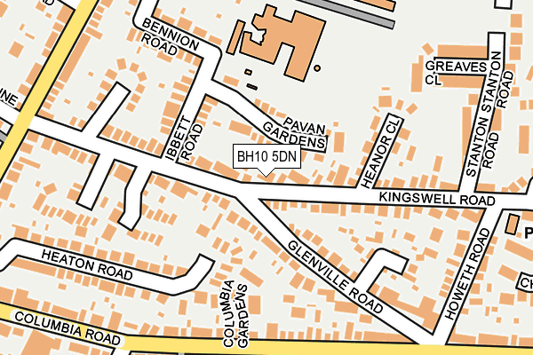 BH10 5DN map - OS OpenMap – Local (Ordnance Survey)
