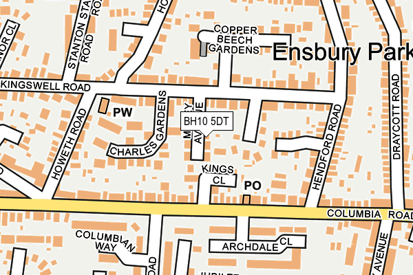 BH10 5DT map - OS OpenMap – Local (Ordnance Survey)