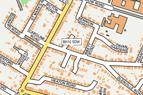 BH10 5DW map - OS OpenMap – Local (Ordnance Survey)