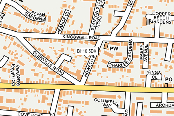 BH10 5DX map - OS OpenMap – Local (Ordnance Survey)