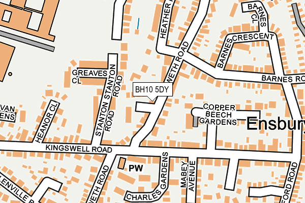 BH10 5DY map - OS OpenMap – Local (Ordnance Survey)