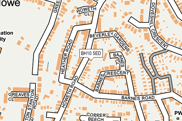 BH10 5ED map - OS OpenMap – Local (Ordnance Survey)