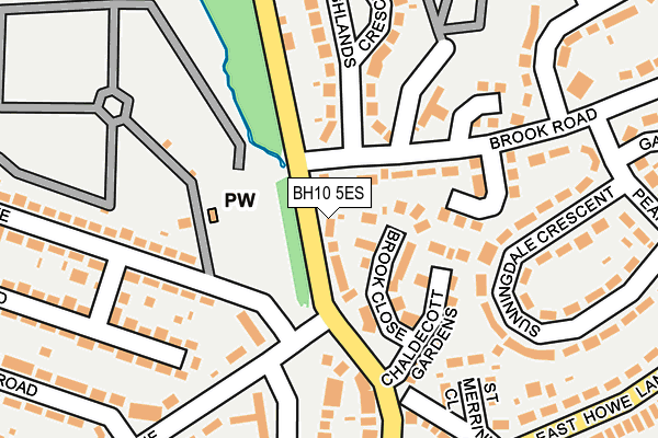 BH10 5ES map - OS OpenMap – Local (Ordnance Survey)