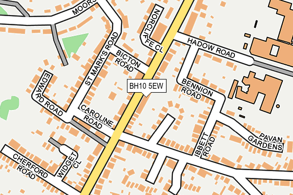 BH10 5EW map - OS OpenMap – Local (Ordnance Survey)