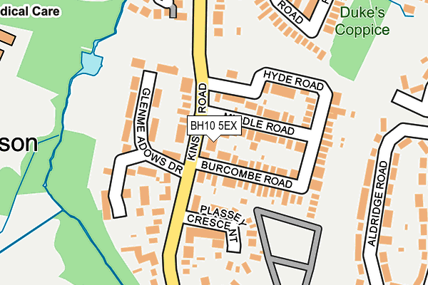 BH10 5EX map - OS OpenMap – Local (Ordnance Survey)