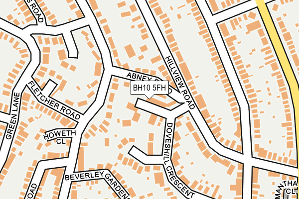 BH10 5FH map - OS OpenMap – Local (Ordnance Survey)