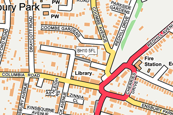 BH10 5FL map - OS OpenMap – Local (Ordnance Survey)