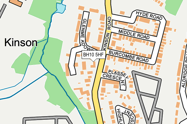 BH10 5HF map - OS OpenMap – Local (Ordnance Survey)