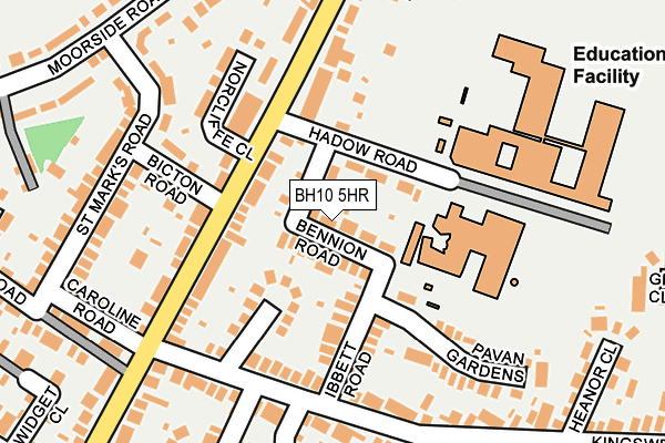 BH10 5HR map - OS OpenMap – Local (Ordnance Survey)