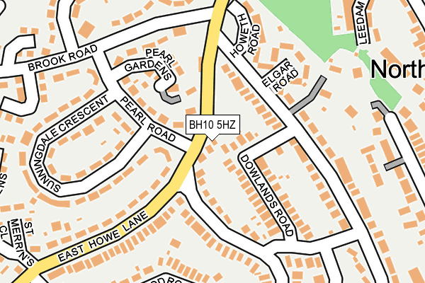 BH10 5HZ map - OS OpenMap – Local (Ordnance Survey)