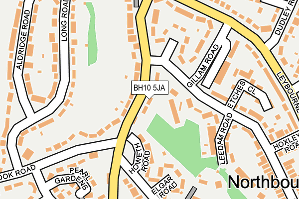 BH10 5JA map - OS OpenMap – Local (Ordnance Survey)