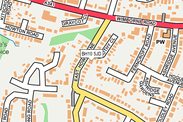 BH10 5JD map - OS OpenMap – Local (Ordnance Survey)