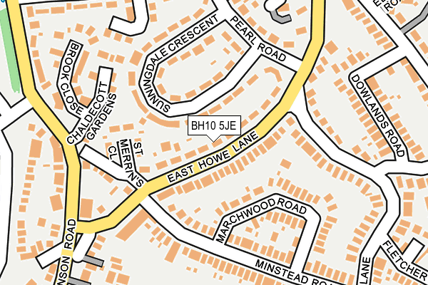 BH10 5JE map - OS OpenMap – Local (Ordnance Survey)
