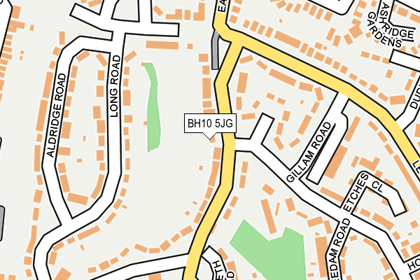 BH10 5JG map - OS OpenMap – Local (Ordnance Survey)