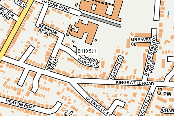 BH10 5JH map - OS OpenMap – Local (Ordnance Survey)