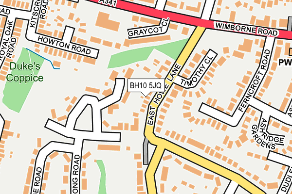 BH10 5JQ map - OS OpenMap – Local (Ordnance Survey)