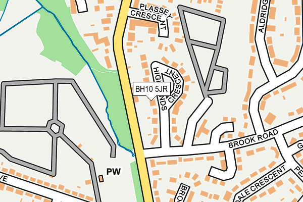 BH10 5JR map - OS OpenMap – Local (Ordnance Survey)