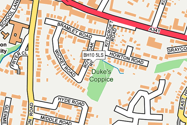 BH10 5LS map - OS OpenMap – Local (Ordnance Survey)