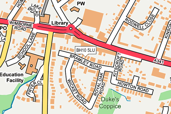 BH10 5LU map - OS OpenMap – Local (Ordnance Survey)